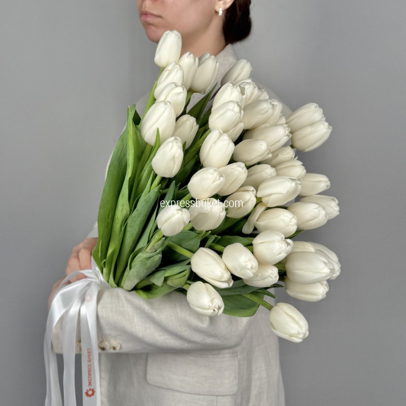 Белоснежные тюльпаны, 51шт